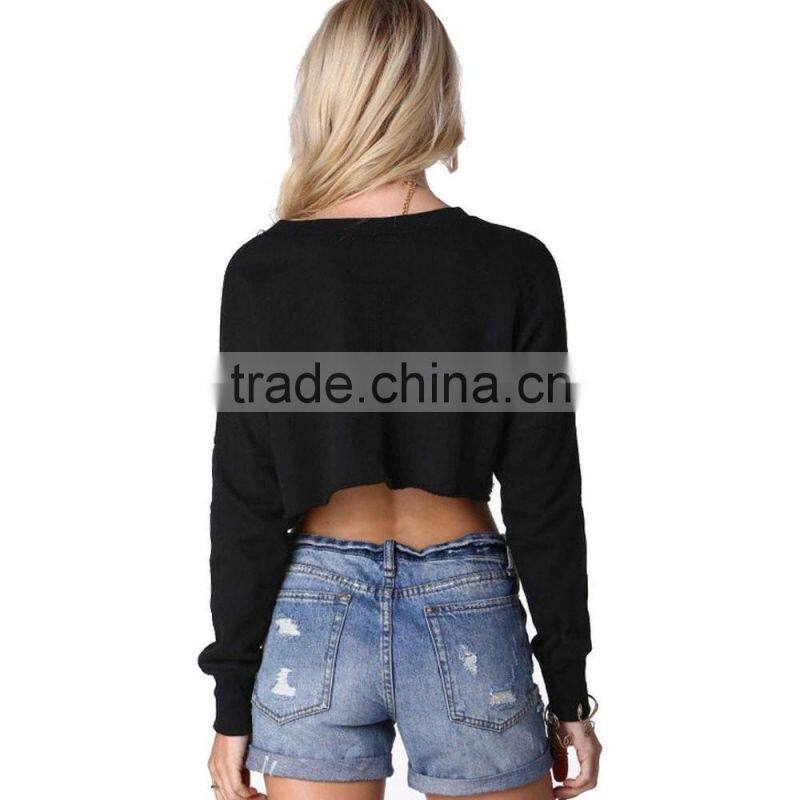 Newly Women's Long Sleeve Crop Tops Blouse Free Style Casual Clubwear