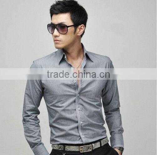 men's stylish luxury formal casual slim fit contrast color dress shirts with long sleeves