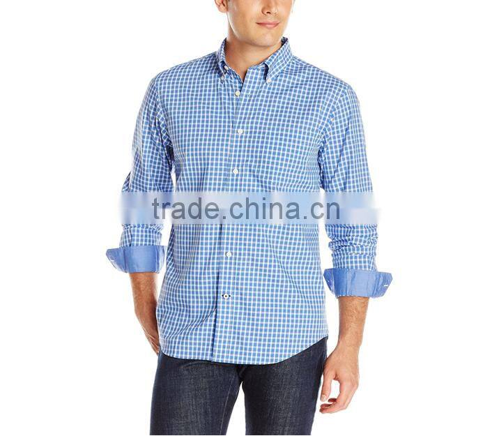 fashion summer european light blue color long sleeve formal shirt for business man