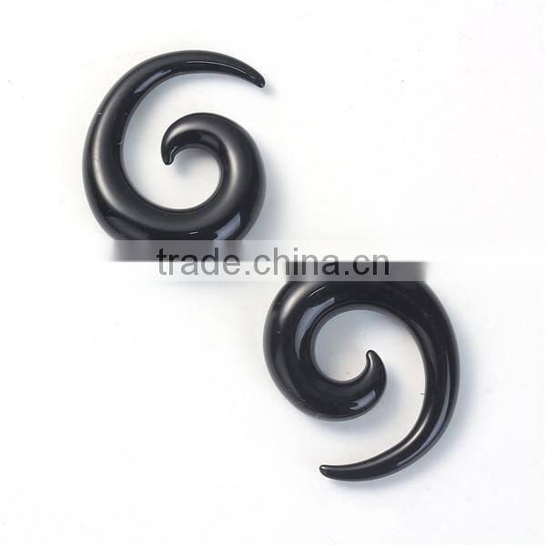 10mm Acrylic Ear Stretcher Expander Spiral Black Ear Plug