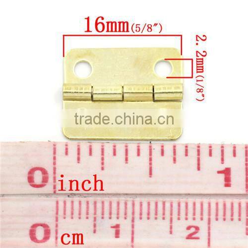 Gold Plated 4 Holes Door Butt Hinges(rotated from 0 degrees to 280 degrees) 16mmx13mm