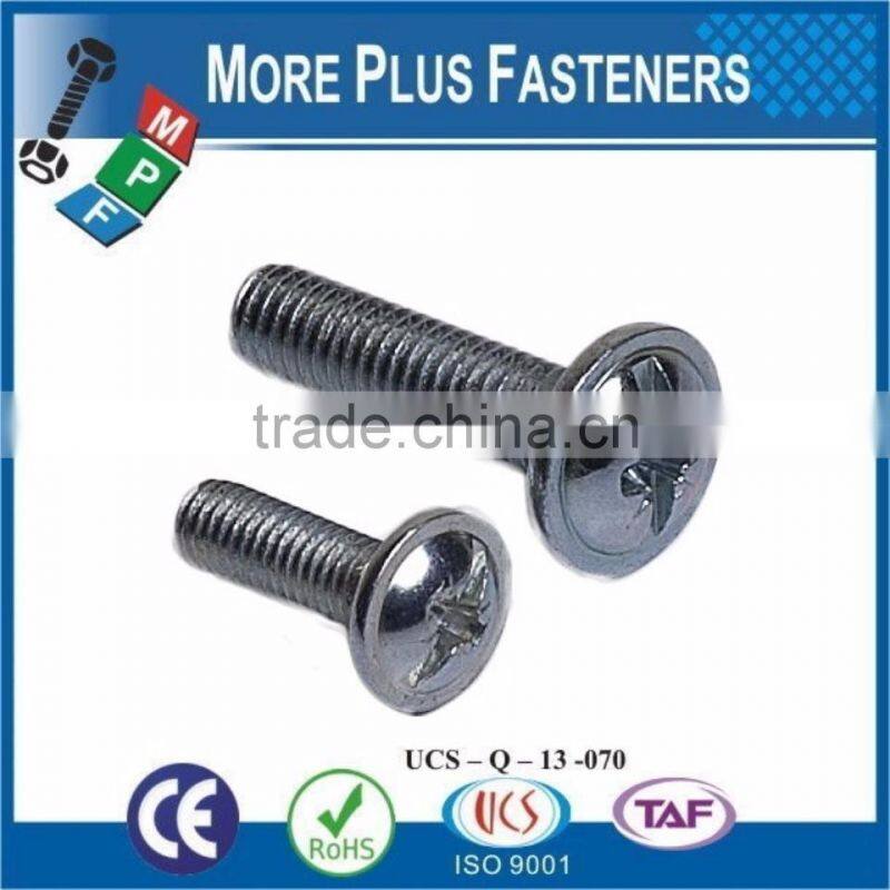 Made in Taiwan Phillips Pan Head Machine Screw with Collar Cross Recessed Pan Head Screws With Collar