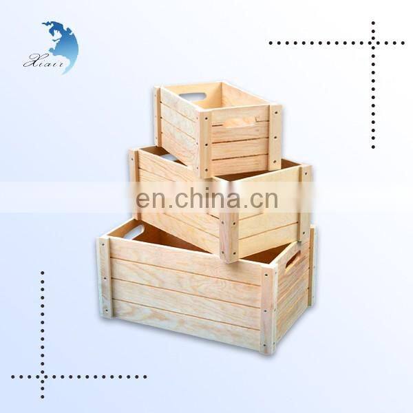 Custom design large various colour fancy square shape fumigated wooden crate