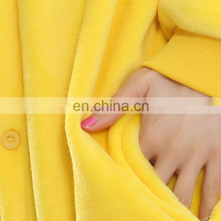 Hot sale high quality flannel funny pikachu cartoon pajamas animal jumpsuits for adult