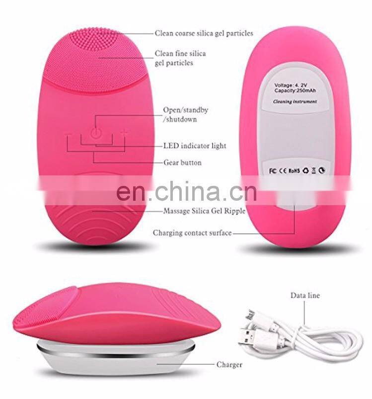 Face Cleanser Massager Brush Ultrasonic Silicone Facial Cleansing Brush