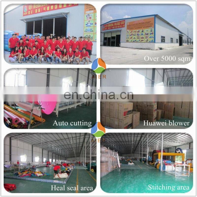 Inflatable base connection for floating water park