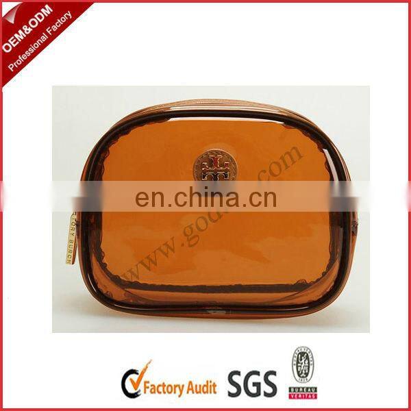 Clear cosmetic bags with metal zipper