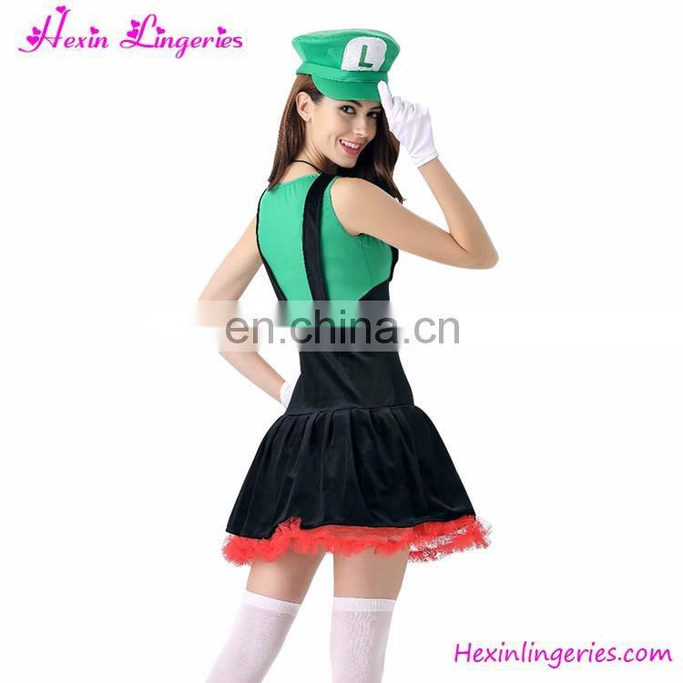 Drop Shipping Cute Mario Sexy Halloween Costume Adults