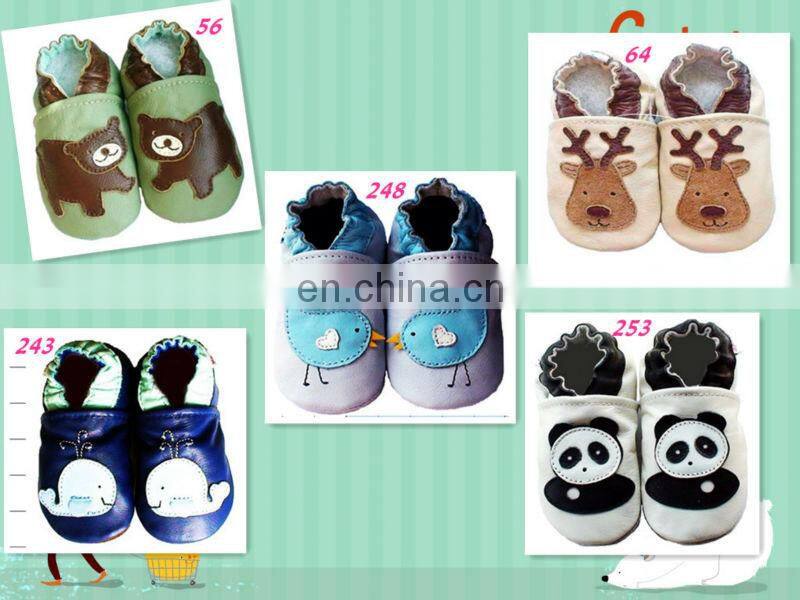 Newborn Baby Shoes Cow Leather Soft Sole Loafers Hot Pink Cherry Pattern