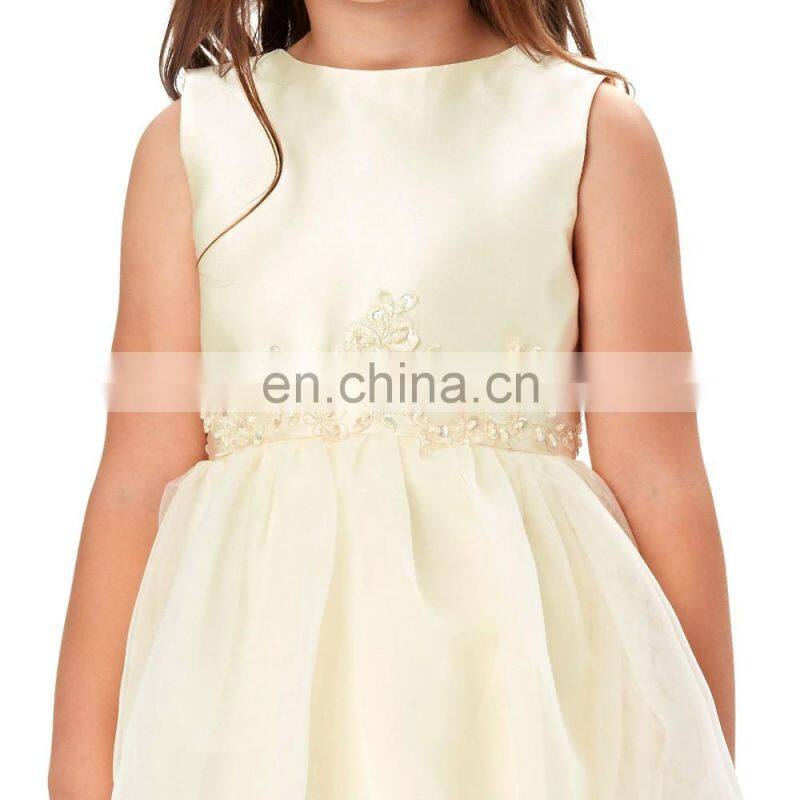 Grace Karin Full-Length Sleeveless Ivory Voile Satin Long Flower Girl Dress Baby Girl Summer Dress CL4491-2