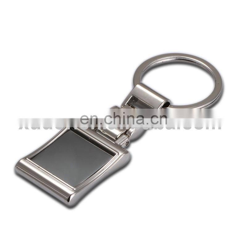 High end metal pearl nickel plate square shape keychain