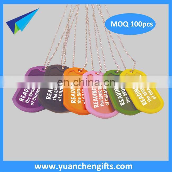 2016 Cheap raised metal aluminum dog tags with ball chains