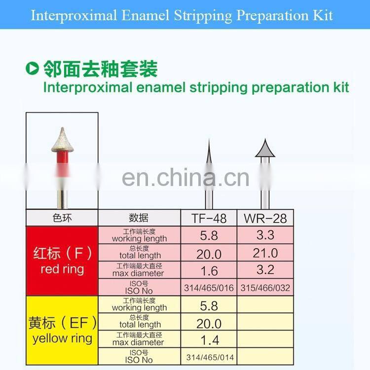 High quality Dental Diamond burs compatible with mani diamond bur