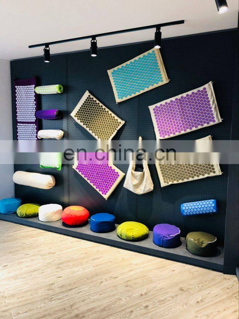 High Quality Natural Linen Sponge Filler Plastic Spike Cheap Acupressure Mat and Pillow set