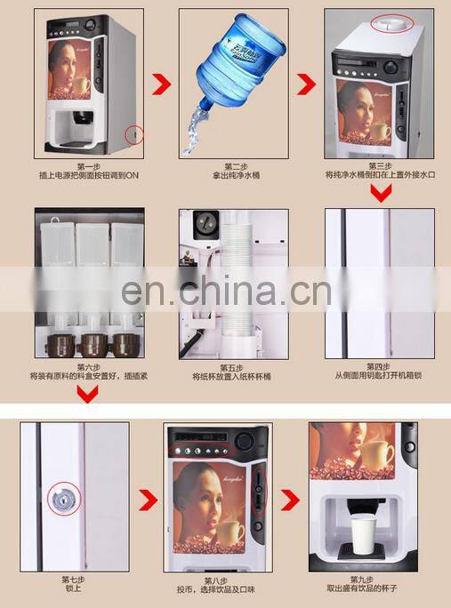 Fully automatic coin operated coffee vending machine