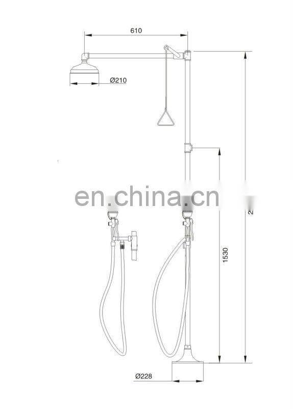 Stainless Steel Emergency Shower & Single Outlet Eye Wash