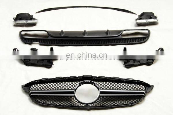 W205 diffuser fit for C-CLASS W205 C200 C250 C300 to B-style PP W205 diffuser with tips