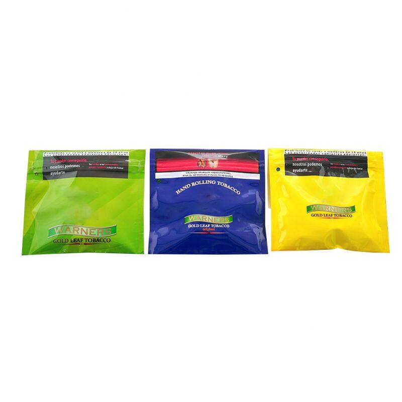 Custom Printed Recyclable Foil Laminated Stand Up Plastic Zipper Bag Top Tobacco Leaf Pouches Smell Proof Bag