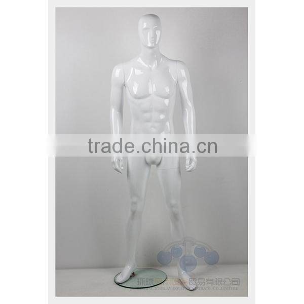 Glossy white fiberglass male mannequin for window display