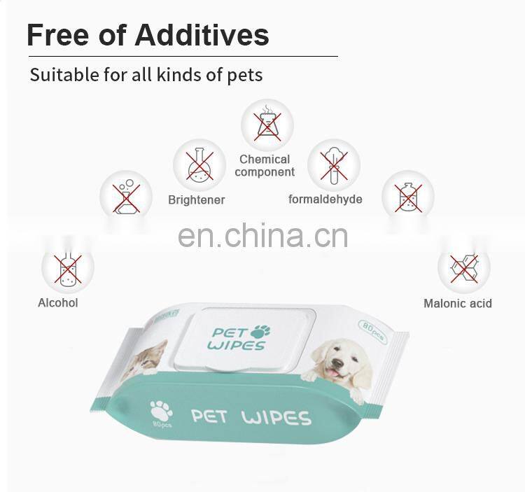 Cat Dog Wipes Natural Safe Ingredients Premium Clean Deodorize Kitten Puppy Wipes for Pet