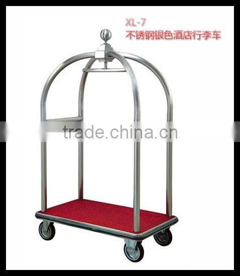 Stainless Steel Luggage Cart and Hotel Luggage Barrow