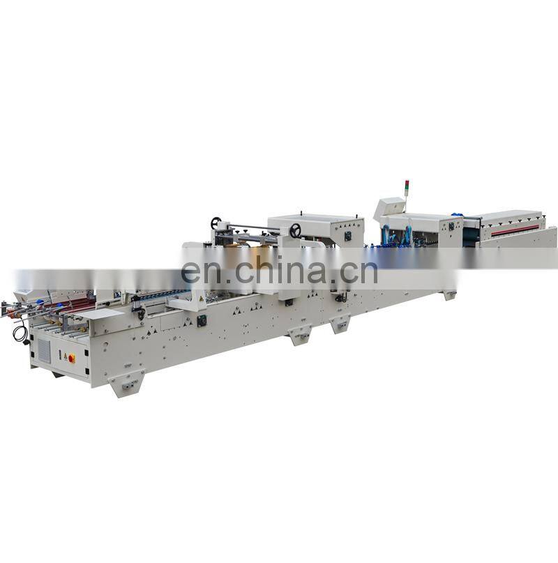 GDFG900 medium middle speed Automatic Crash Lock Bottom Folder Gluer, gift food packaging cardboard box folding gluing machine