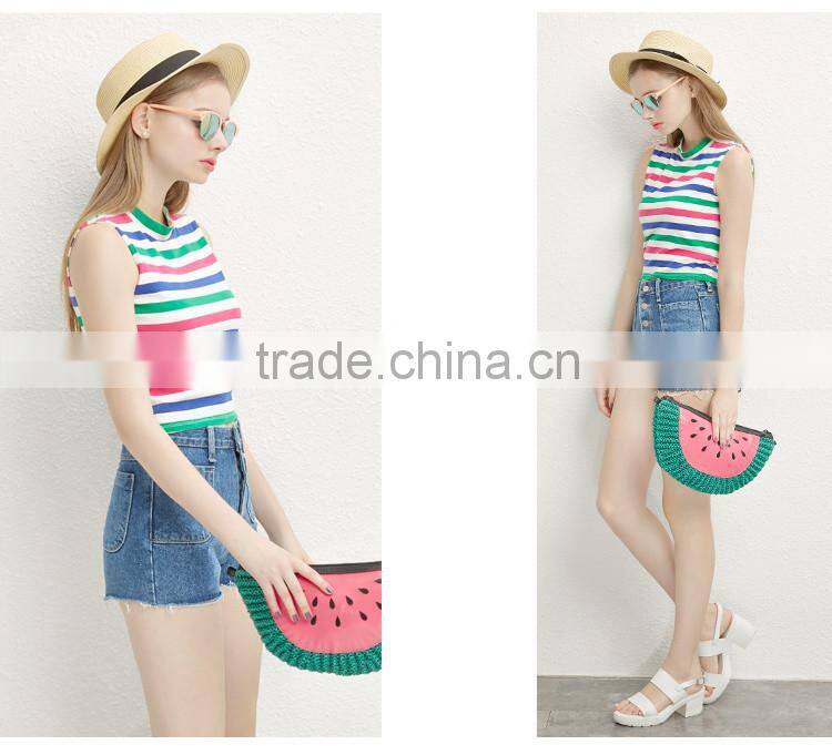 2015 European style women high neck sleeveless tank tops wholesale from China