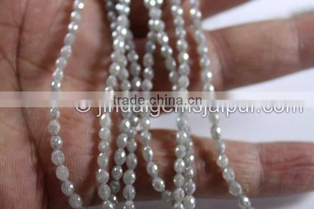 Good Quality Grey Diamond Faceted Barrel Beads