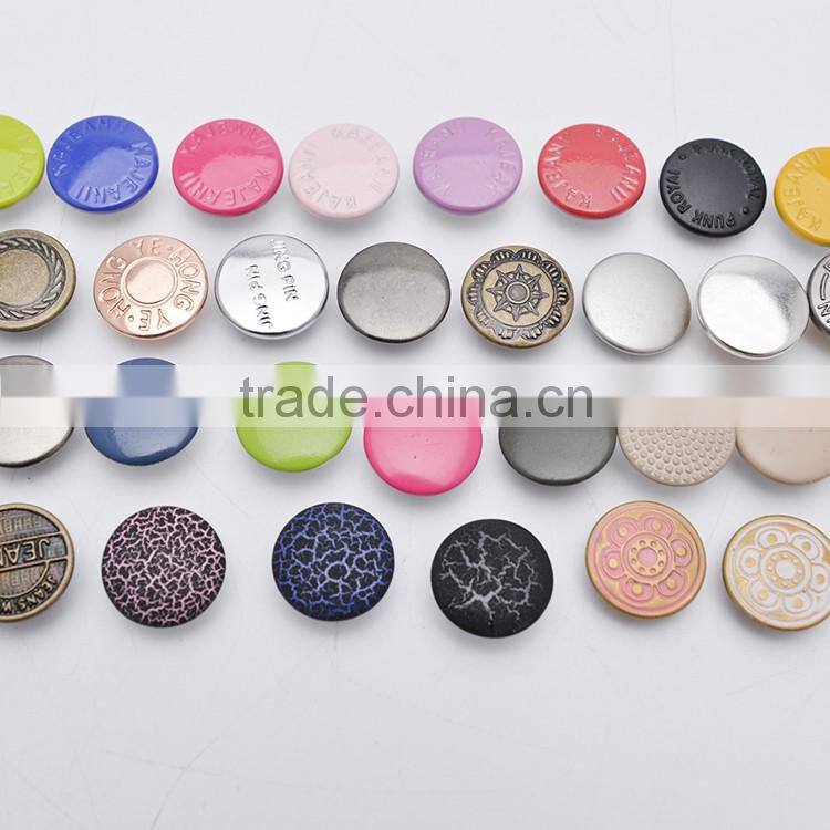 Antique Brass Fasterners Round Stock Metal Custom Snap Button