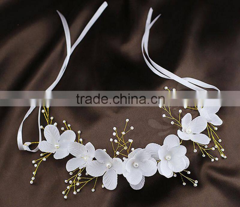 The bride headdress flower Handmade pearl wedding headdress flower hair band