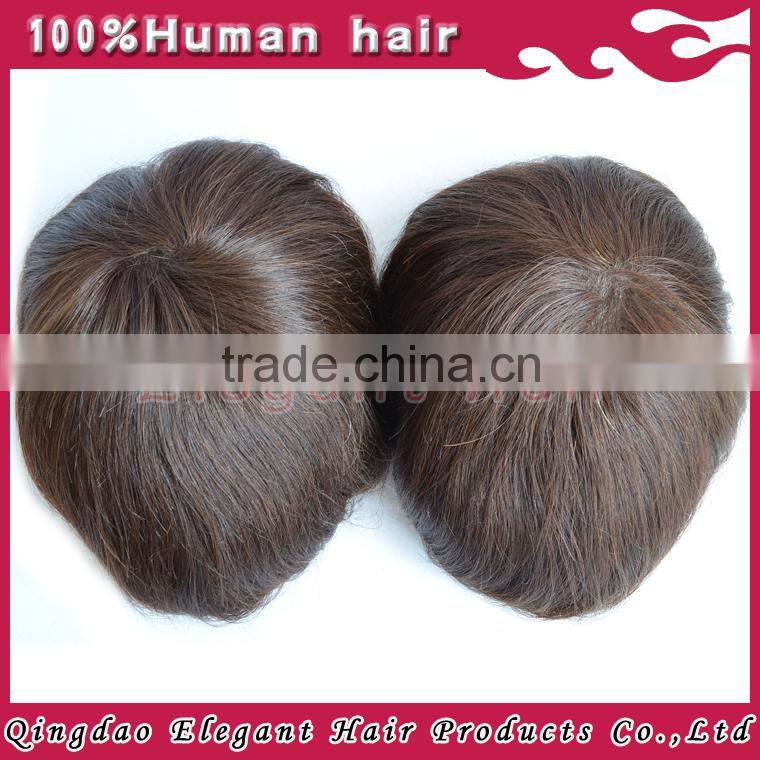Qingdao hairpiece factory unprocessed indian remy hair invisible super thin skin toupee for men
