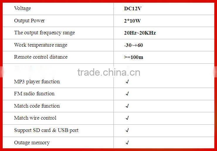 Visual support SD/USB player motorcycle am/fm radio