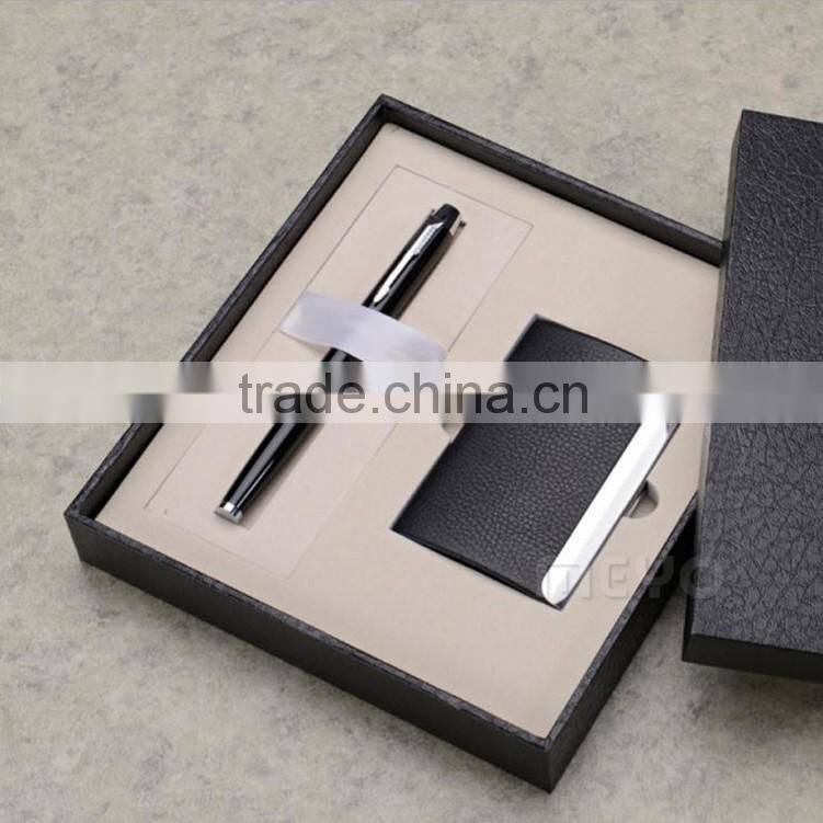 Luxury ball point pen and card holder holiday gift set promotional