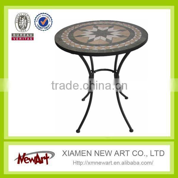 Various new design metal mosaic table plenty colors of garden mosaic metal furniture