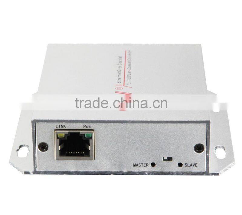 10/100M EOC Ethernet over coax converter with 1x BNC Port and POE
