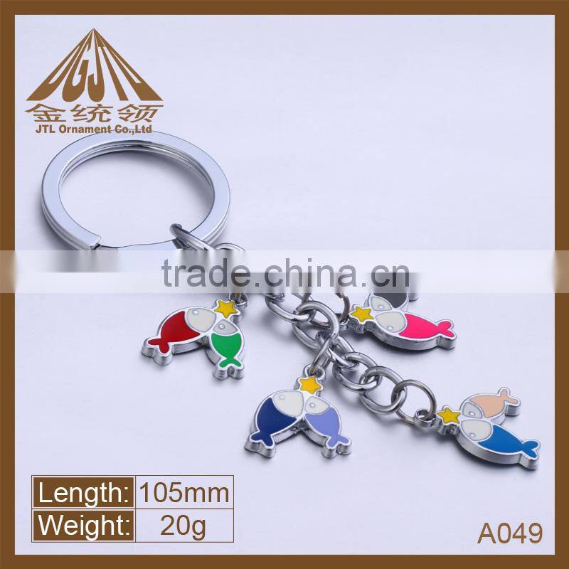promotional fashion metal fish metal keychain