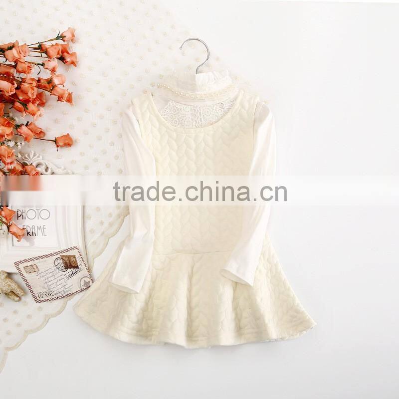 2016 New arrival fashion kids party dresses for 2-6T ruffle vest child dress wholesale elegant spring girl dress (ulik-N006)