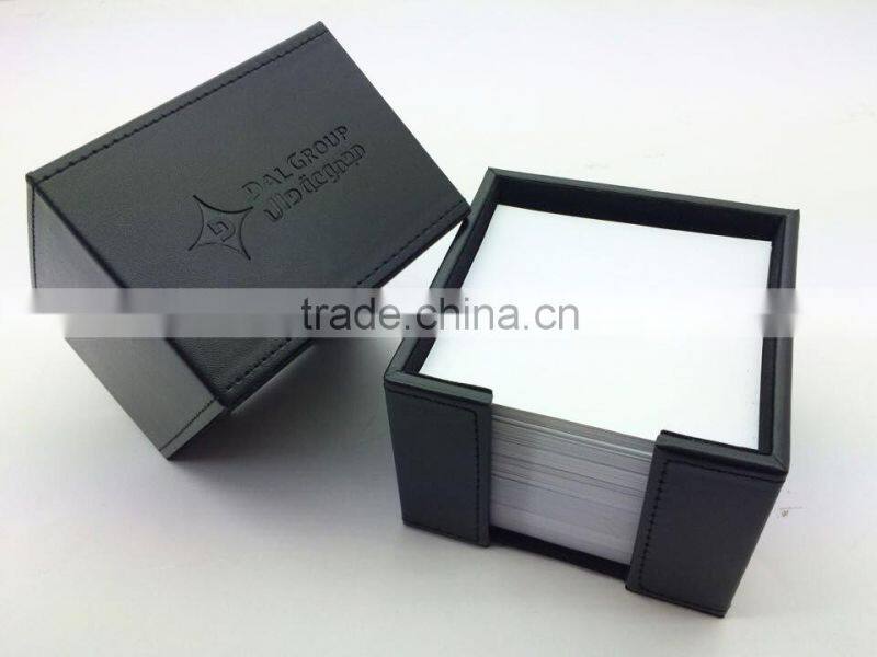 Hot Selling Black PU leather Notepad Block Holder
