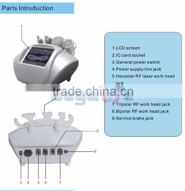 5-1 Ultrasonic Liposuction Cavitation Tripolar Bipolar Radio Frequency Machine