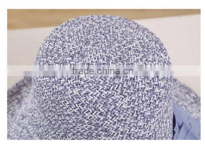 QXSH0048 New butterfly bowknot straw hat Fashion summer beach bucket hat for women