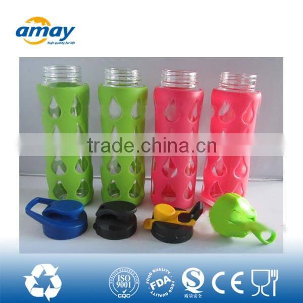 2016 New arrivals best selling products plastic bottles joyshaker hot glass water bottle with mental lid 2646