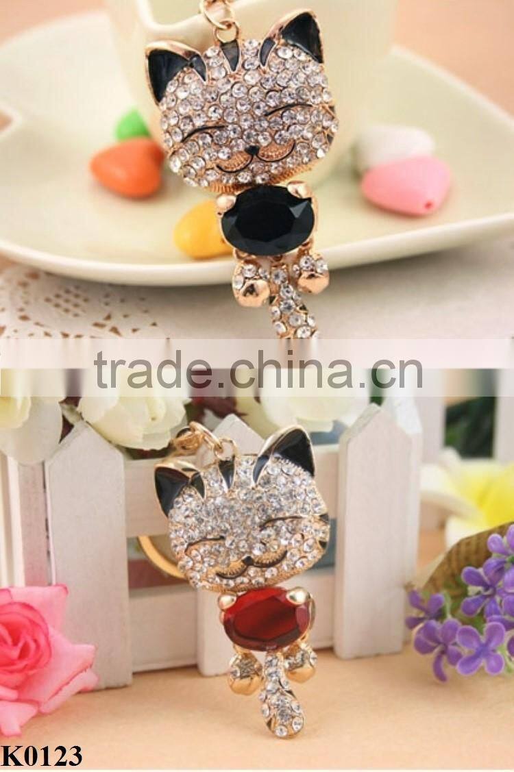 Crystal Handmade Bear Keychains Keyring Fashion bag charm Key Chains Holder Souvenir Key Chain women handbag Jewelry K0123