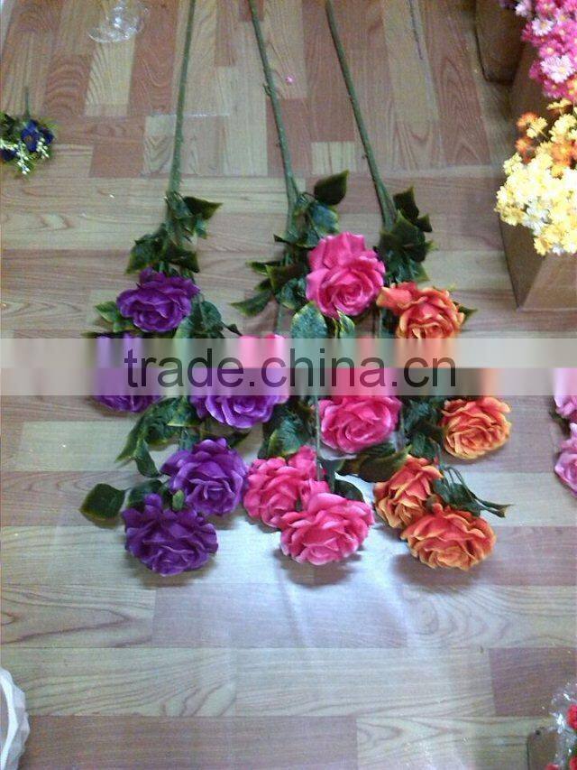 artificial silk single chrysanthemum flowers with leaves