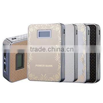 Portable Dual usb ports Power banks manufacturer 8000mAh Quick Charge Metal Power Banks with Lcd Screen