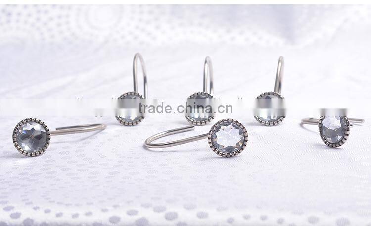 2015 Hot sale PEVA dot prnting shower curtain set for bathroom , best price shower curtain hooks