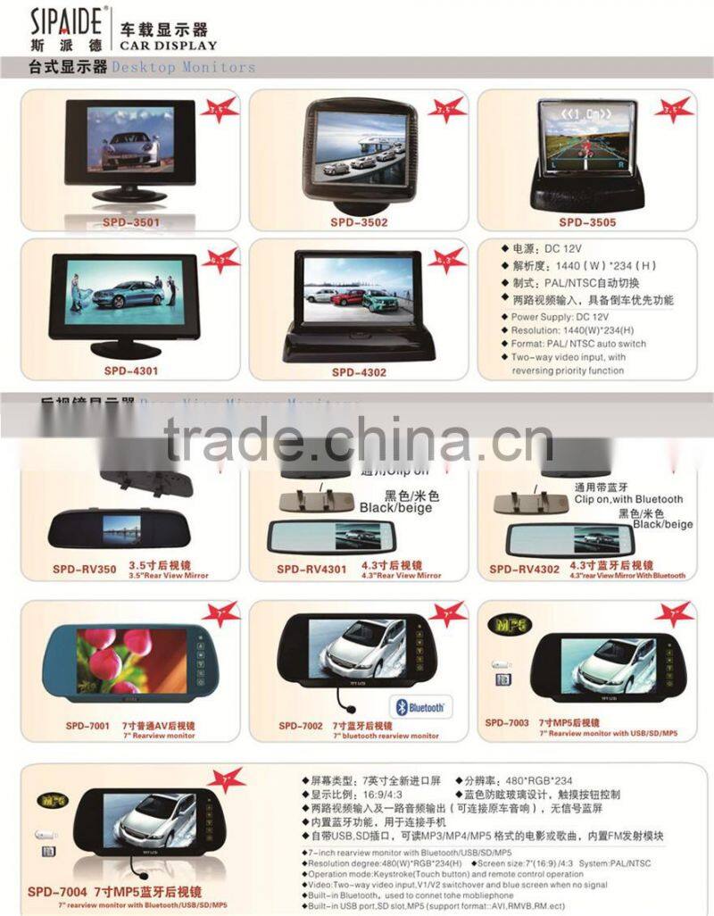 SPD66 7 inch LCD Car Monitor Computer HD Digital TFT Color Monitors VGA/AV Support as Computer Screen