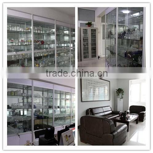 450ml blue light bulb shape glass beverage/juice bottle with inner plug and lid