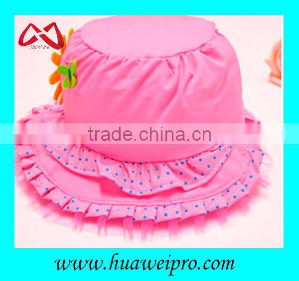 fashion children short brim flat top sun protect bucket hat