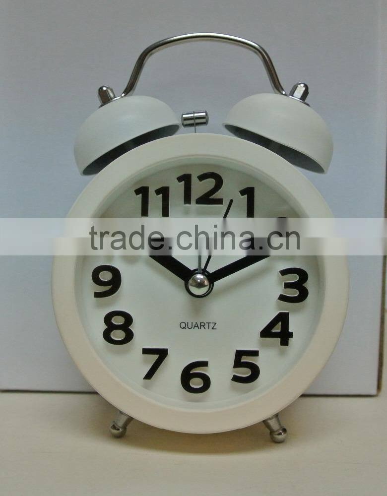 3D number scale 3.5" metal twin bell alarm clock