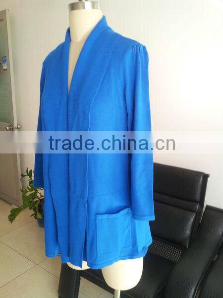 2013 ladies 12gg jersey knitted sweater long sleeve big collar in full needle